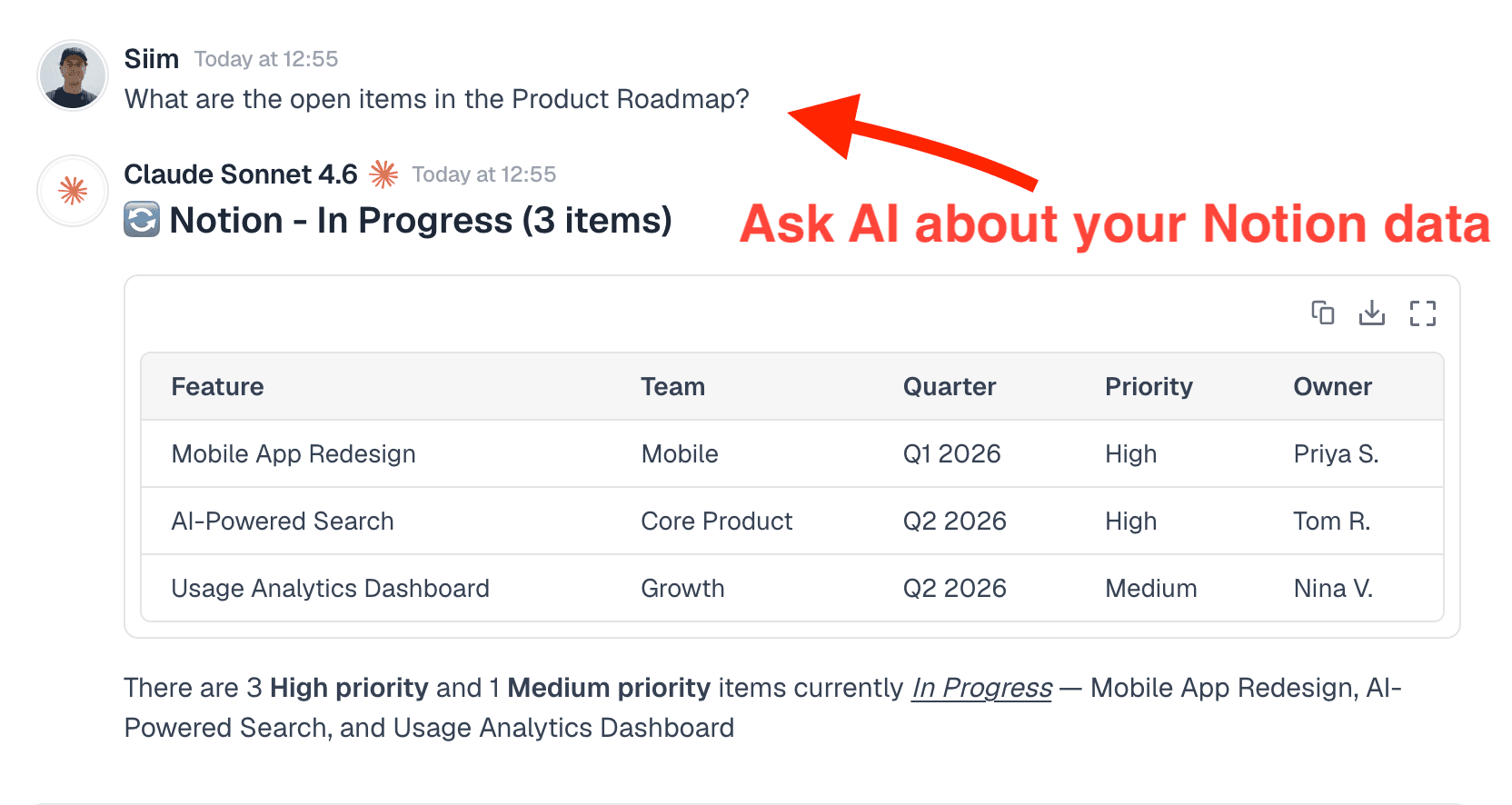 Search your Notion workspace in plain English