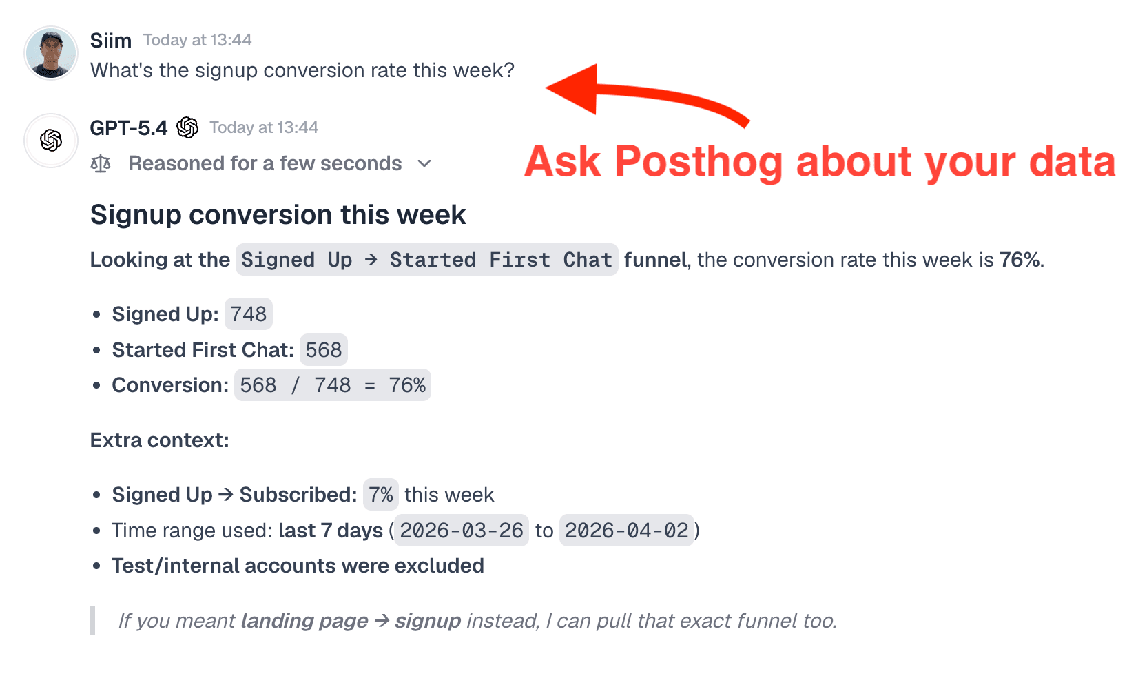 Query your analytics in plain English