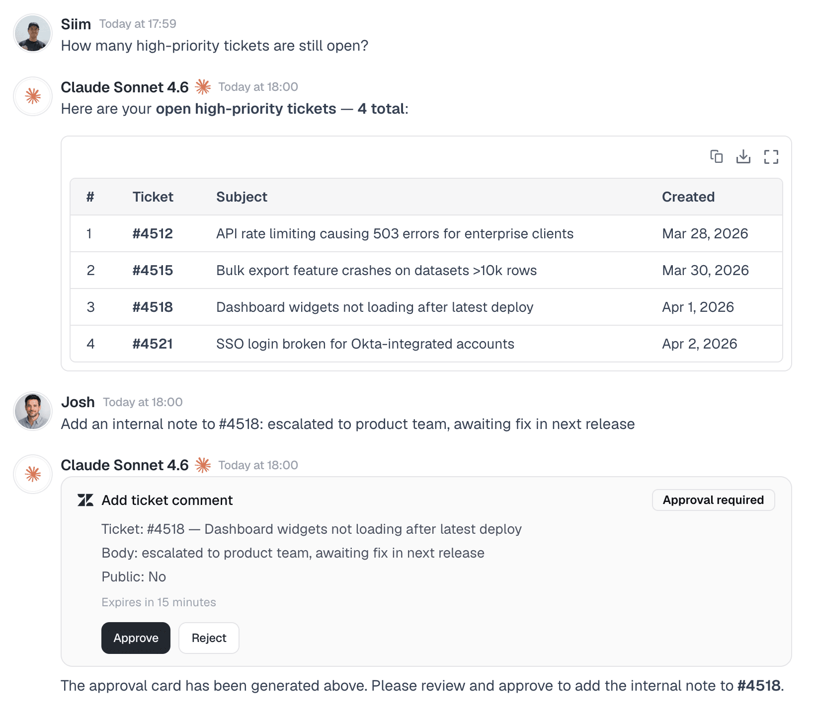 Zendesk-Workflows in Menturi